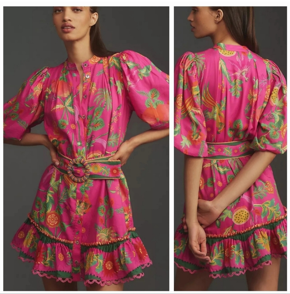 Farm Rio Pink Floral Minidress